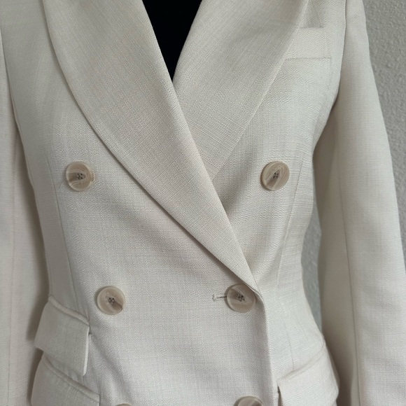 H&M Double-Breasted Cream Blazer Jacket -XS - Picture 3 of 10